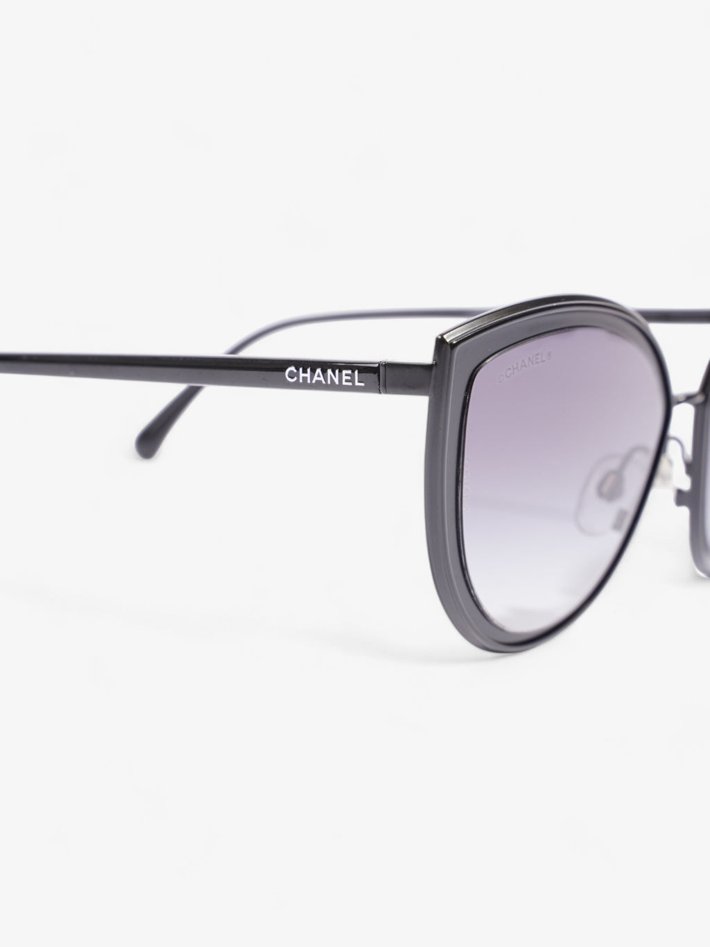 Chanel Cat-Eye Sunglasses Black Acetate 140mm