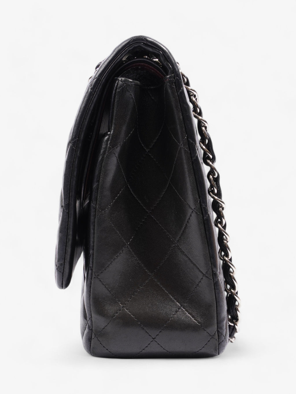 Chanel Classic Double Flap Black Lambskin Leather Maxi
