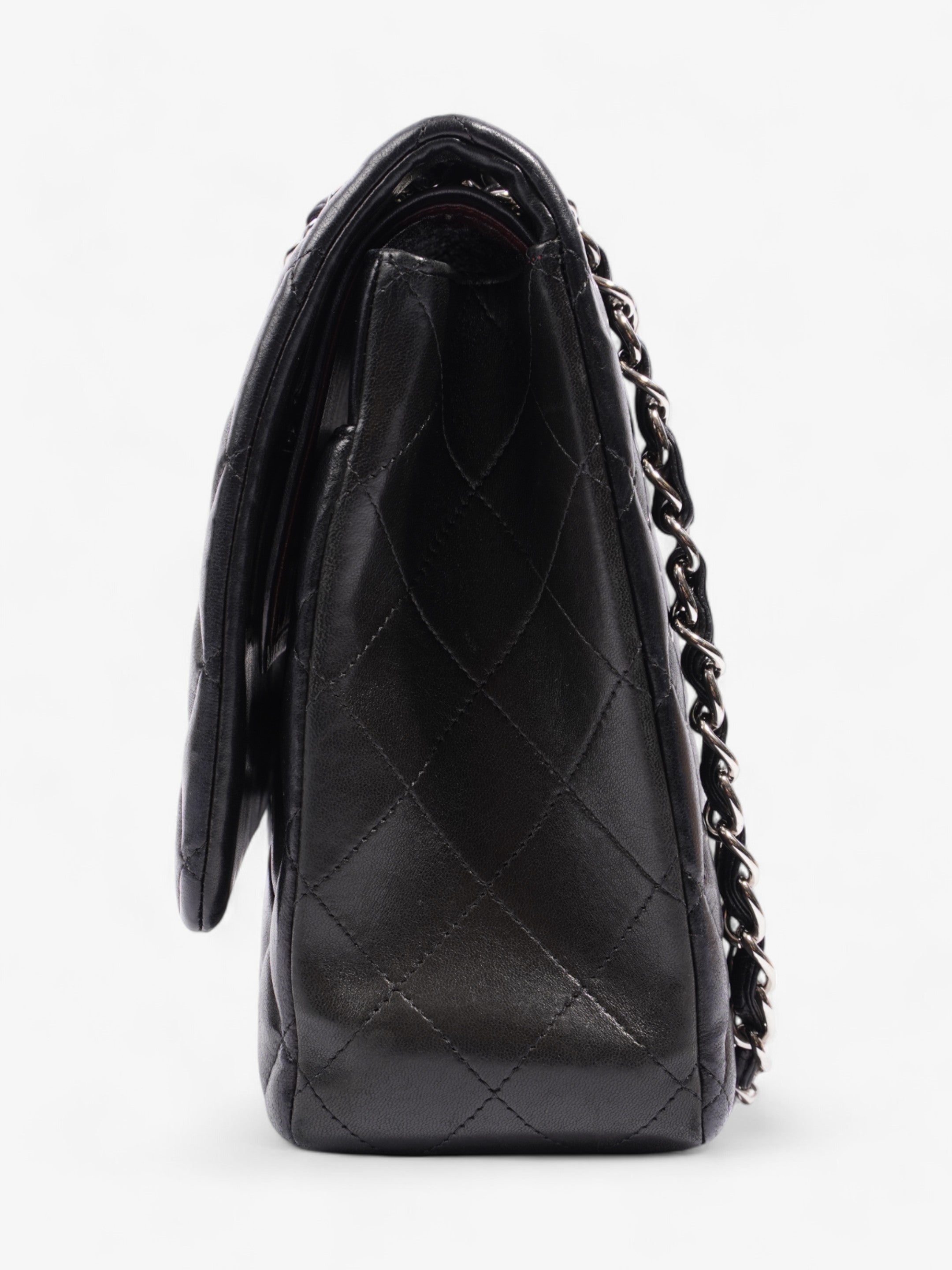 Chanel Classic Double Flap Black Lambskin Leather Maxi