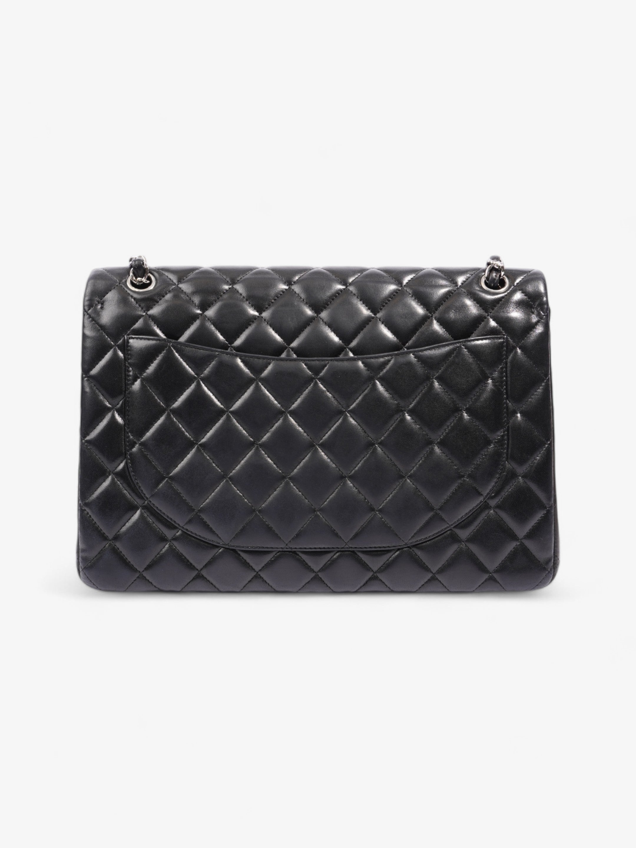 Chanel Classic Double Flap Black Lambskin Leather Maxi
