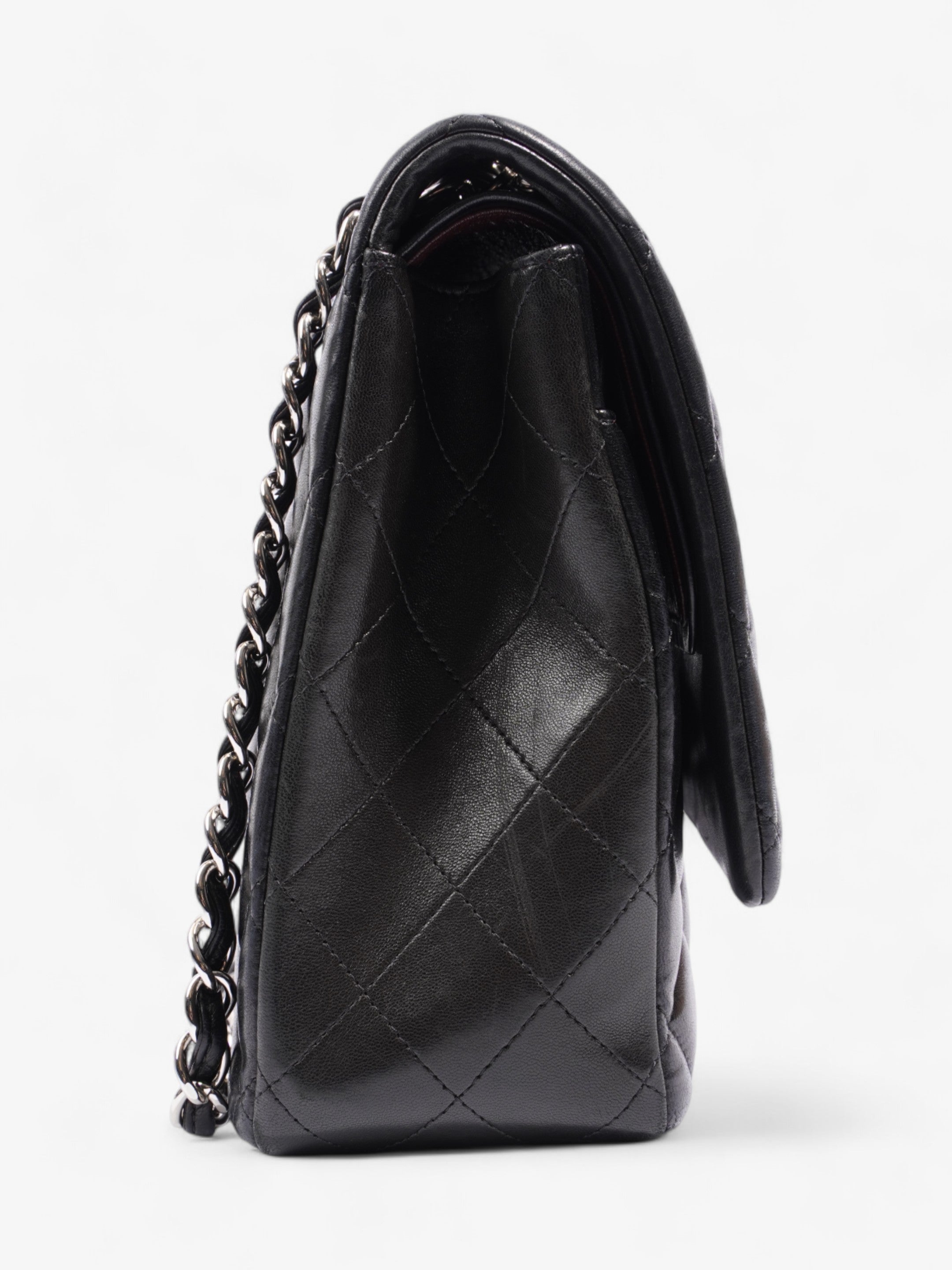 Chanel Classic Double Flap Black Lambskin Leather Maxi