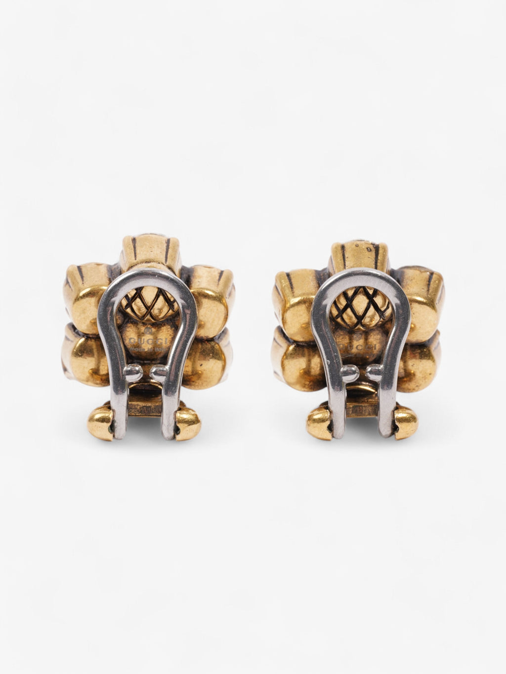 Gucci Crystal Double G Earrings Gold / Silver Base Metal