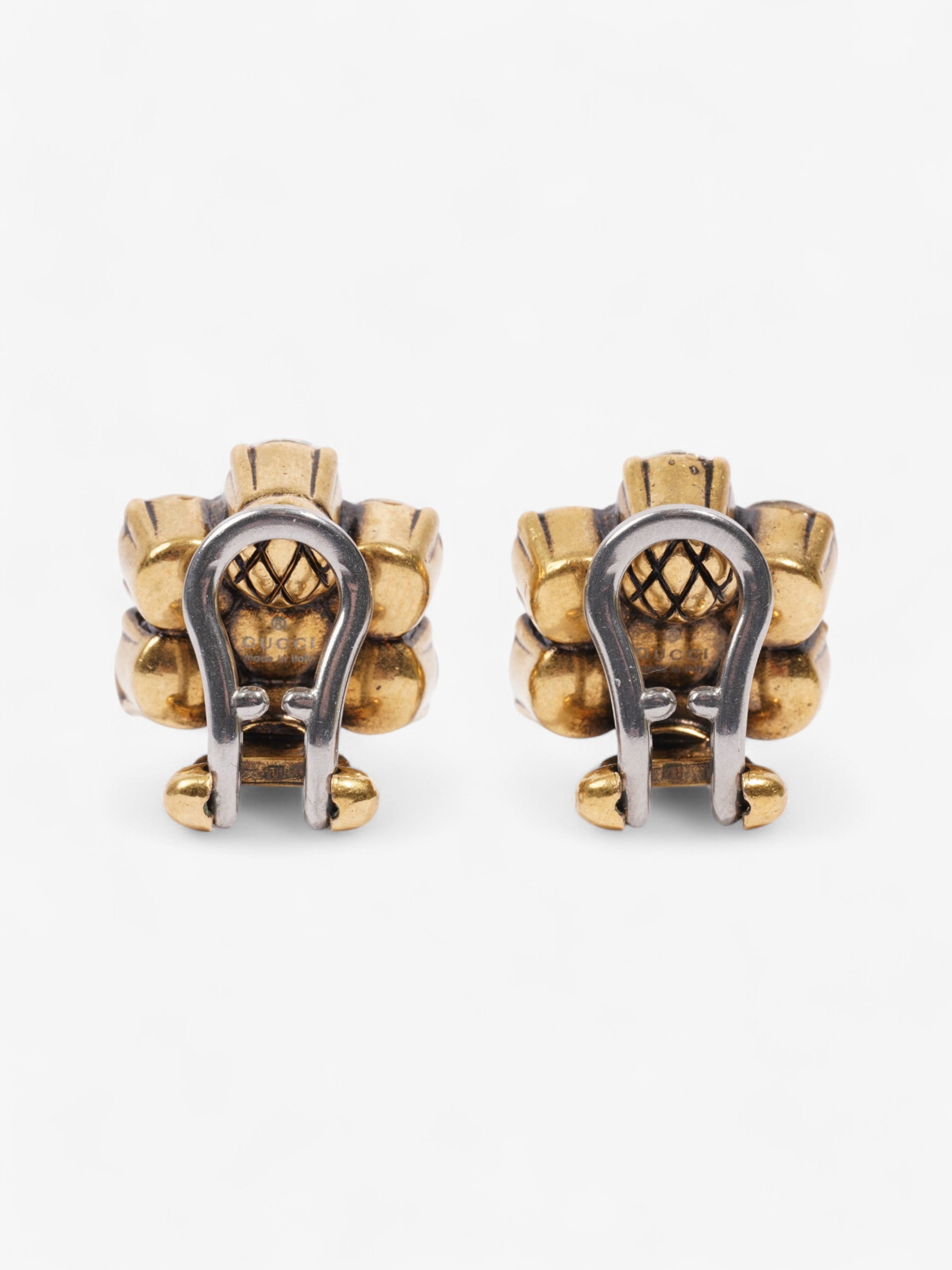 Gucci Crystal Double G Earrings Gold / Silver Base Metal