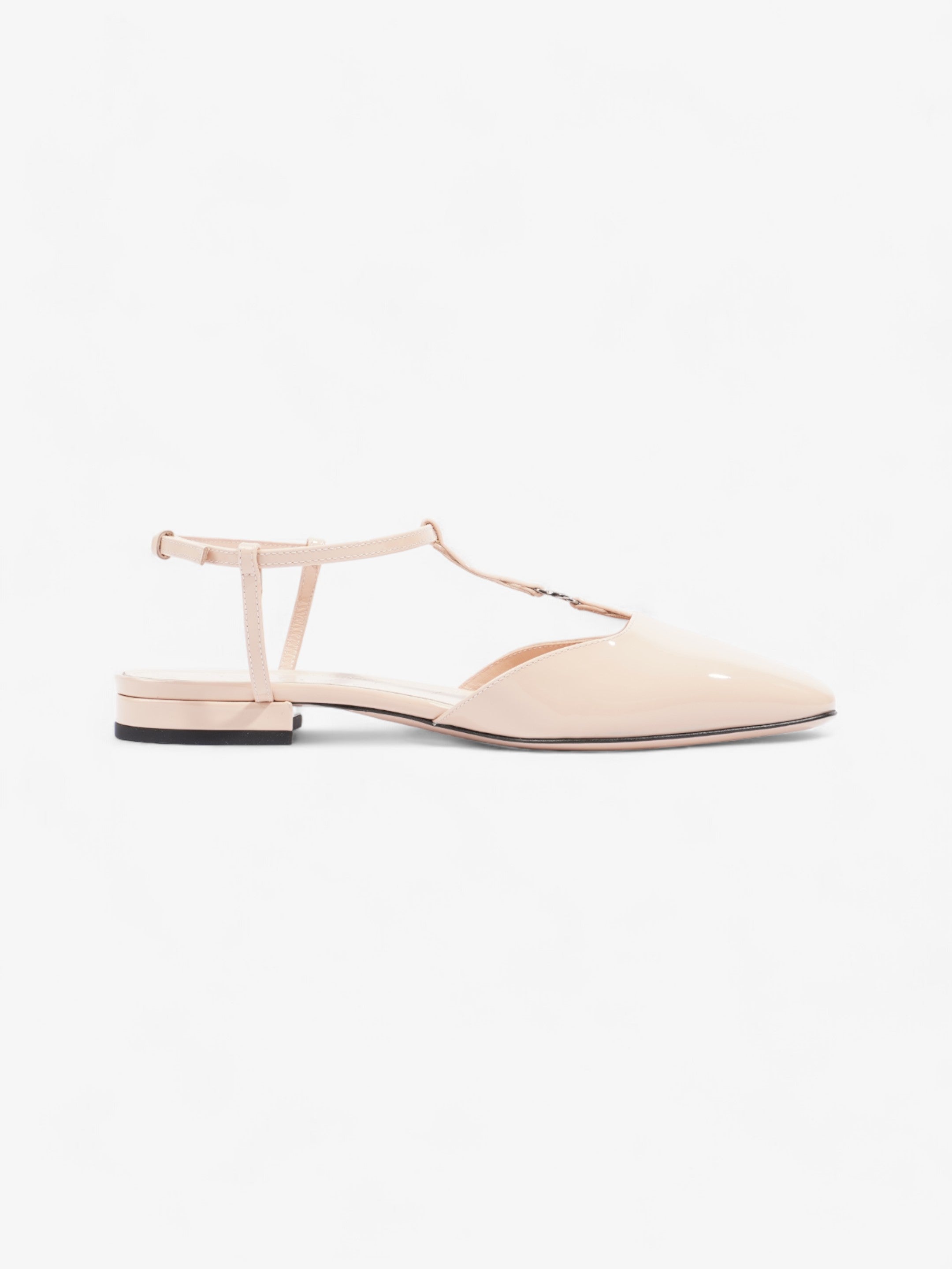 Gucci GG Slingback Pumps  Nude Patent Leather EU 37 UK 4