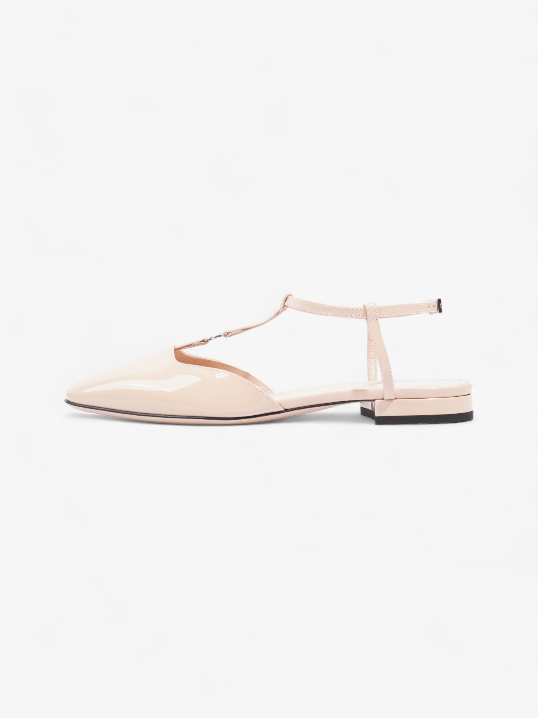 Gucci GG Slingback Pumps  Nude Patent Leather EU 37 UK 4
