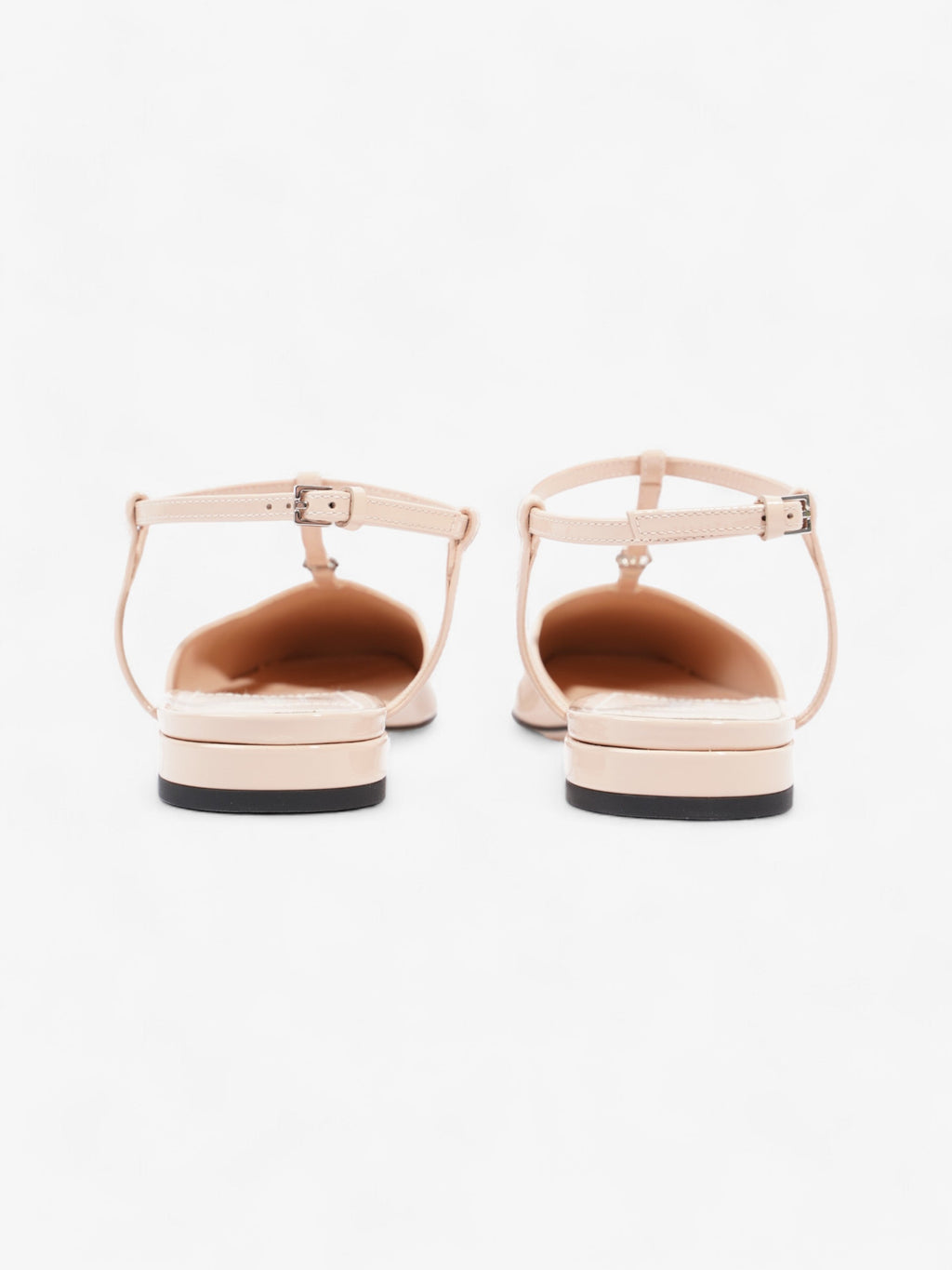 Gucci GG Slingback Pumps  Nude Patent Leather EU 37 UK 4