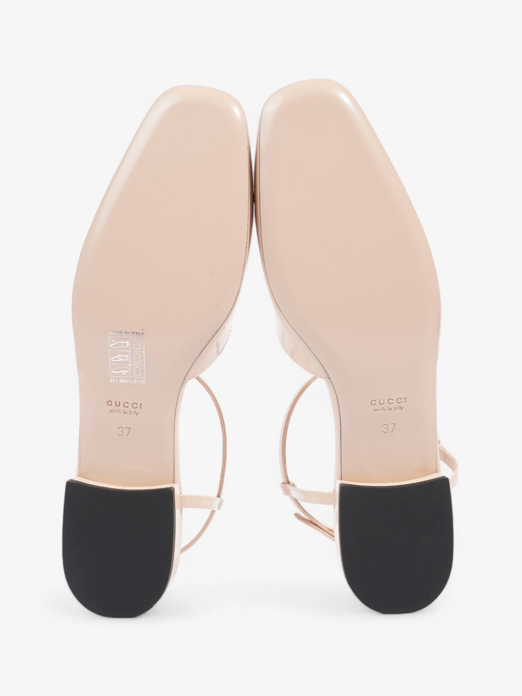 Gucci GG Slingback Pumps  Nude Patent Leather EU 37 UK 4