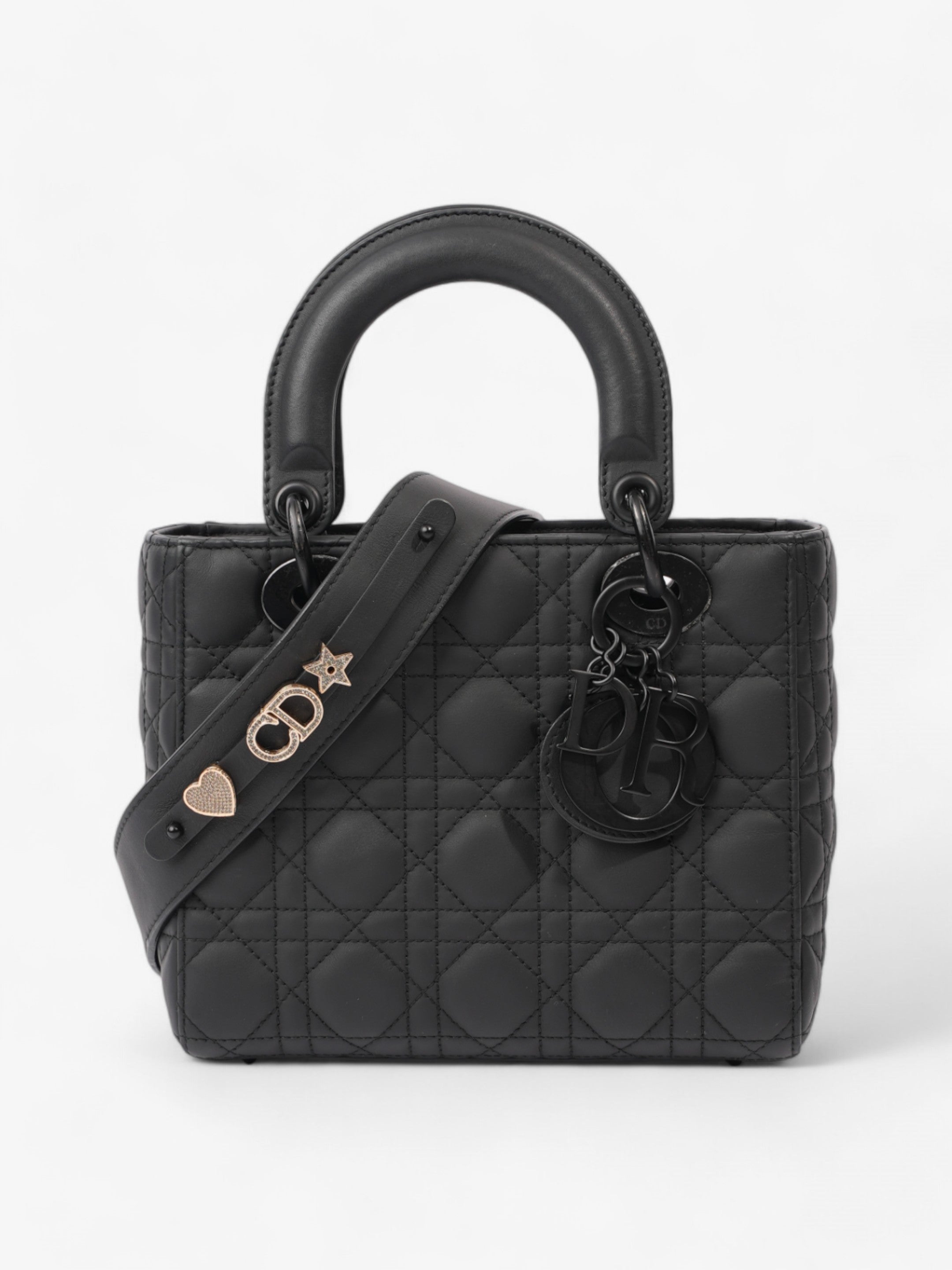Christian Dior Lady Dior MyABCDior Bag Ultramatte Black Calfskin Leather Small