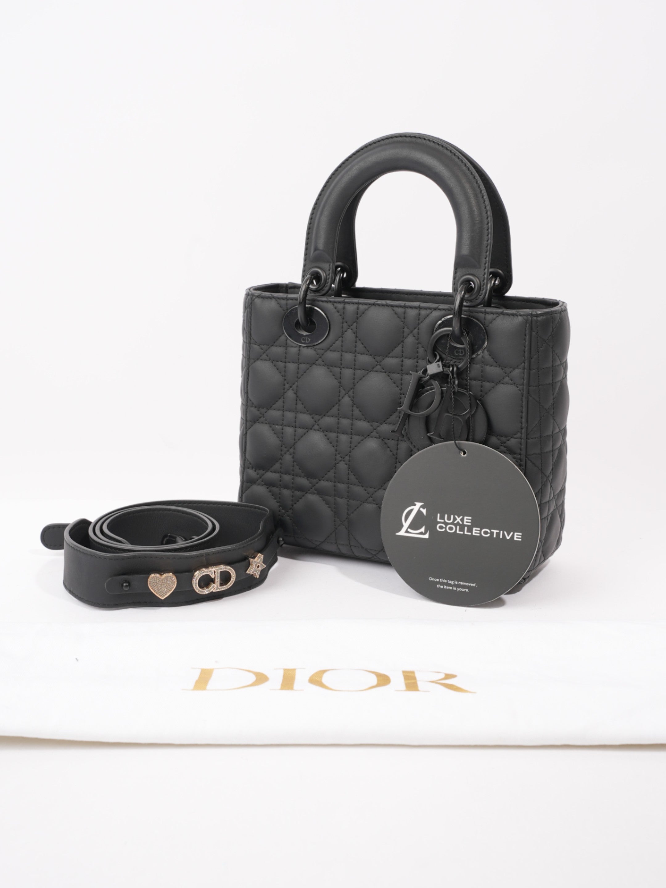 Christian Dior Lady Dior MyABCDior Bag Ultramatte Black Calfskin Leather Small