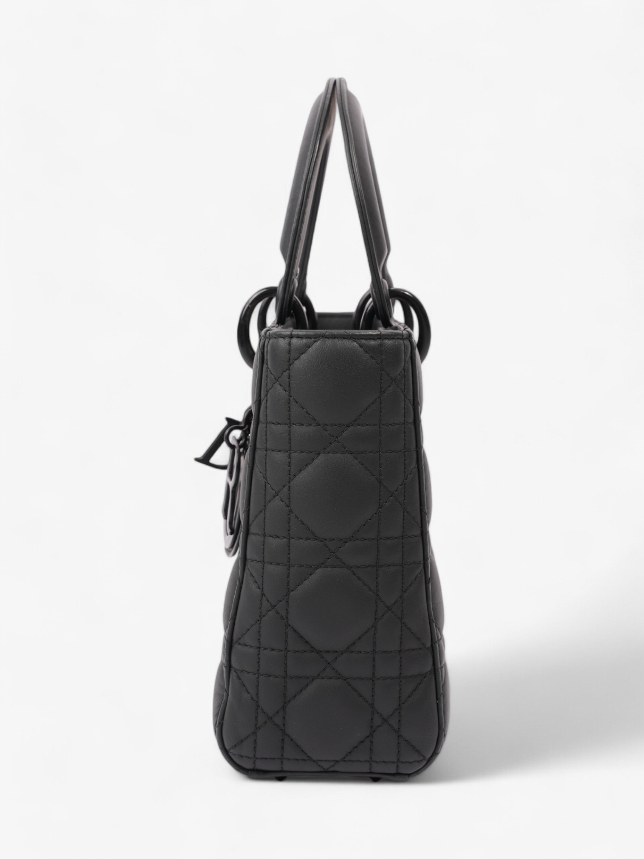 Christian Dior Lady Dior MyABCDior Bag Ultramatte Black Calfskin Leather Small