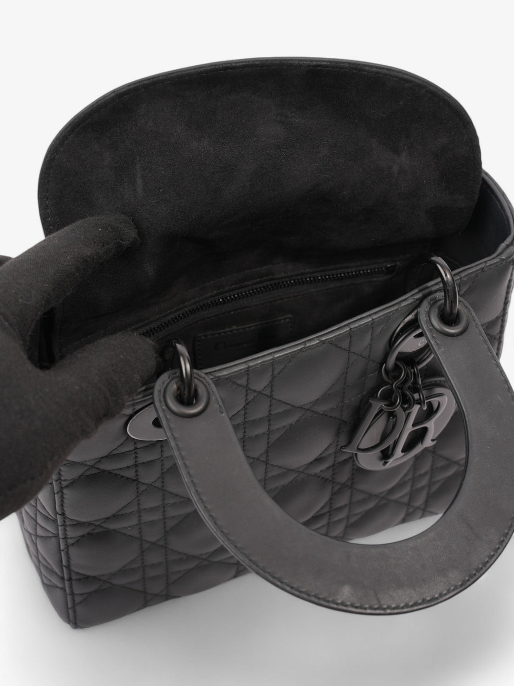 Christian Dior Lady Dior MyABCDior Bag Ultramatte Black Calfskin Leather Small