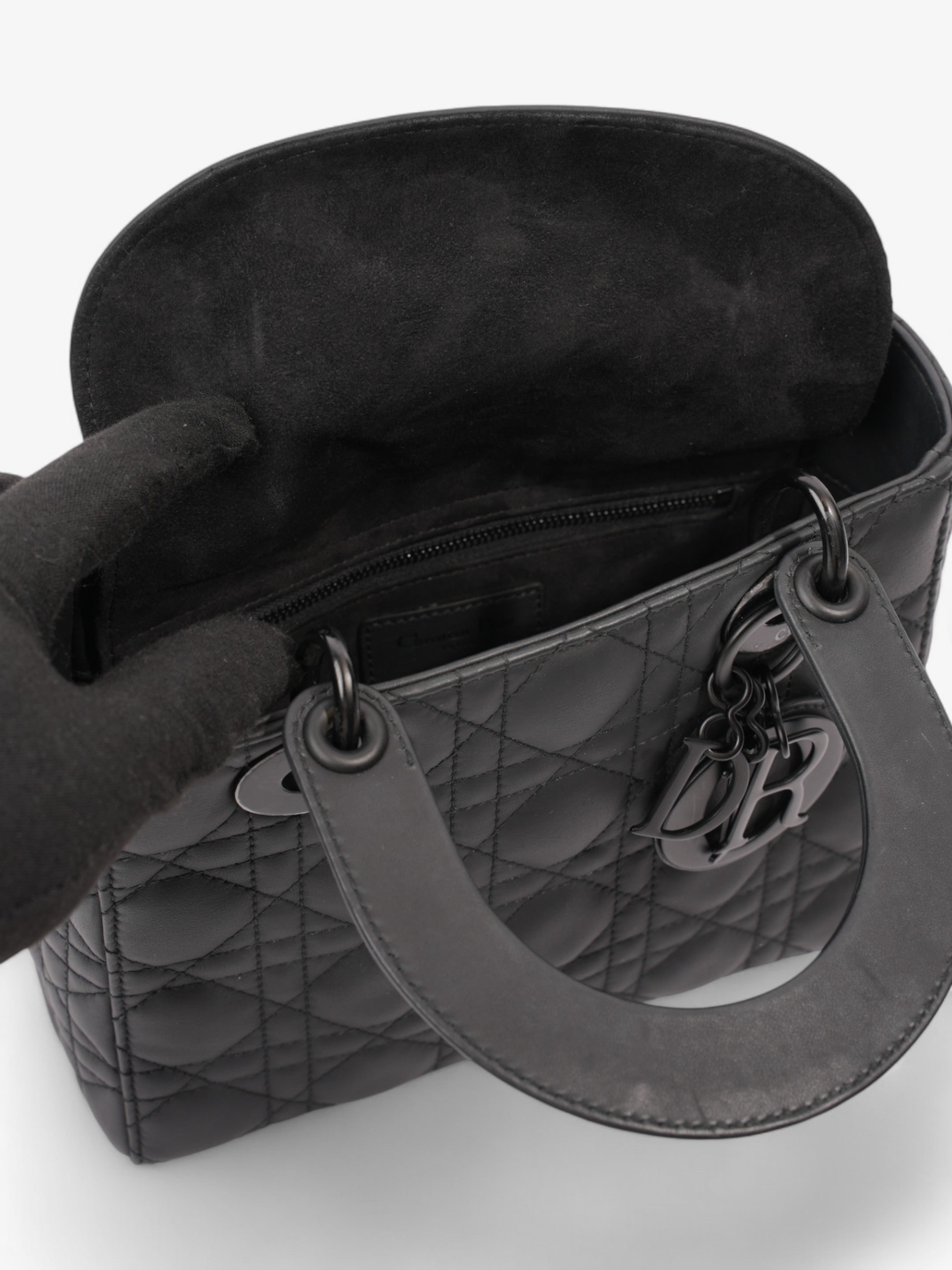 Christian Dior Lady Dior MyABCDior Bag Ultramatte Black Calfskin Leather Small