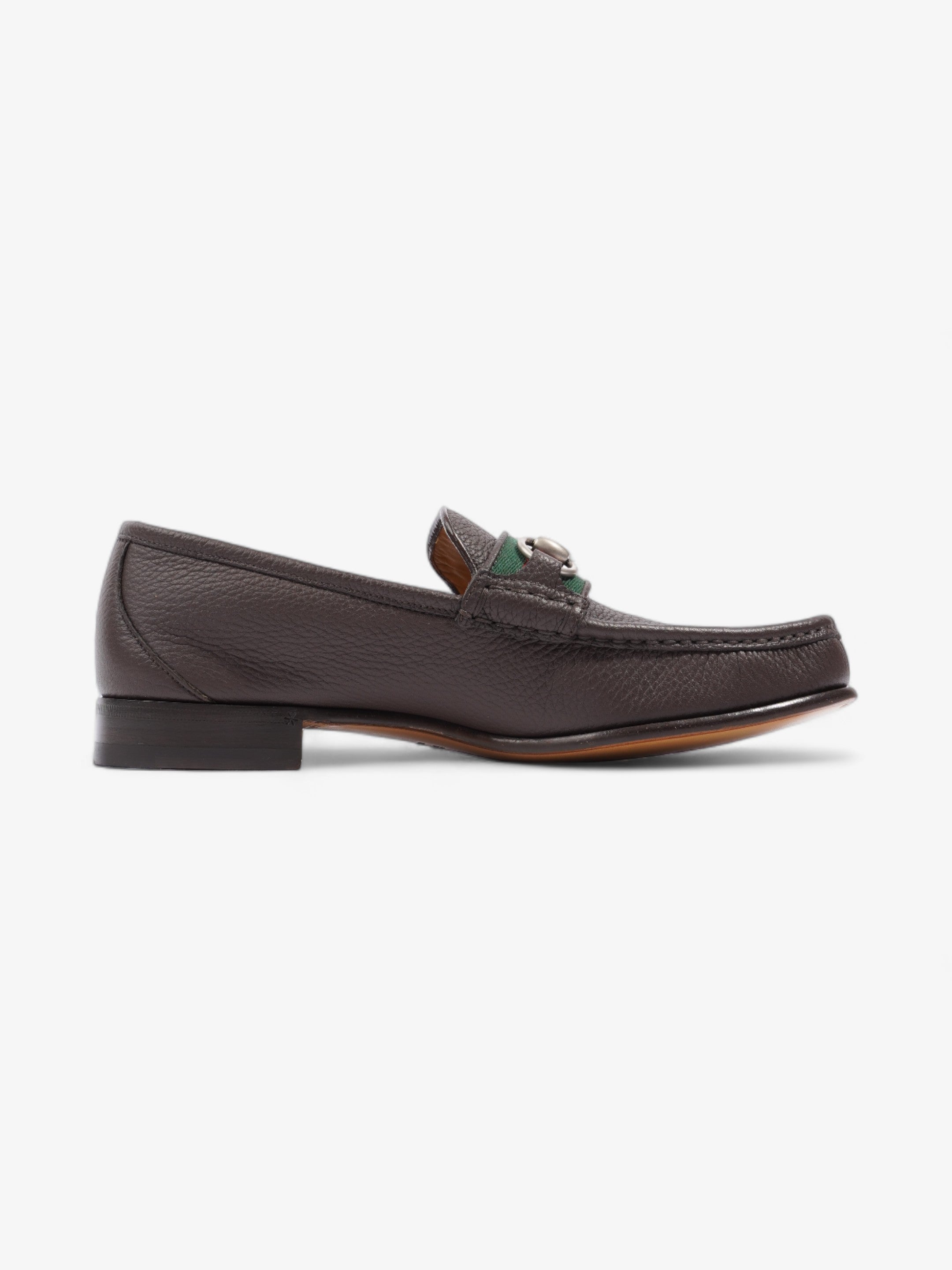 Gucci Horsebit Loafers Brown / Green / Red Leather EU 40.5 UK 6.5