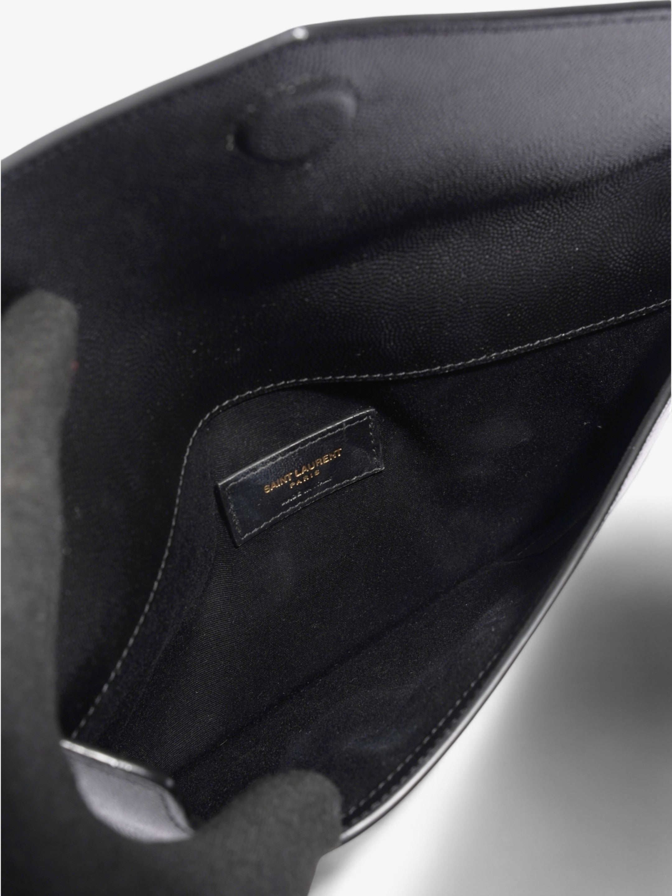 Saint Laurent Uptown Clutch Black Grained Leather
