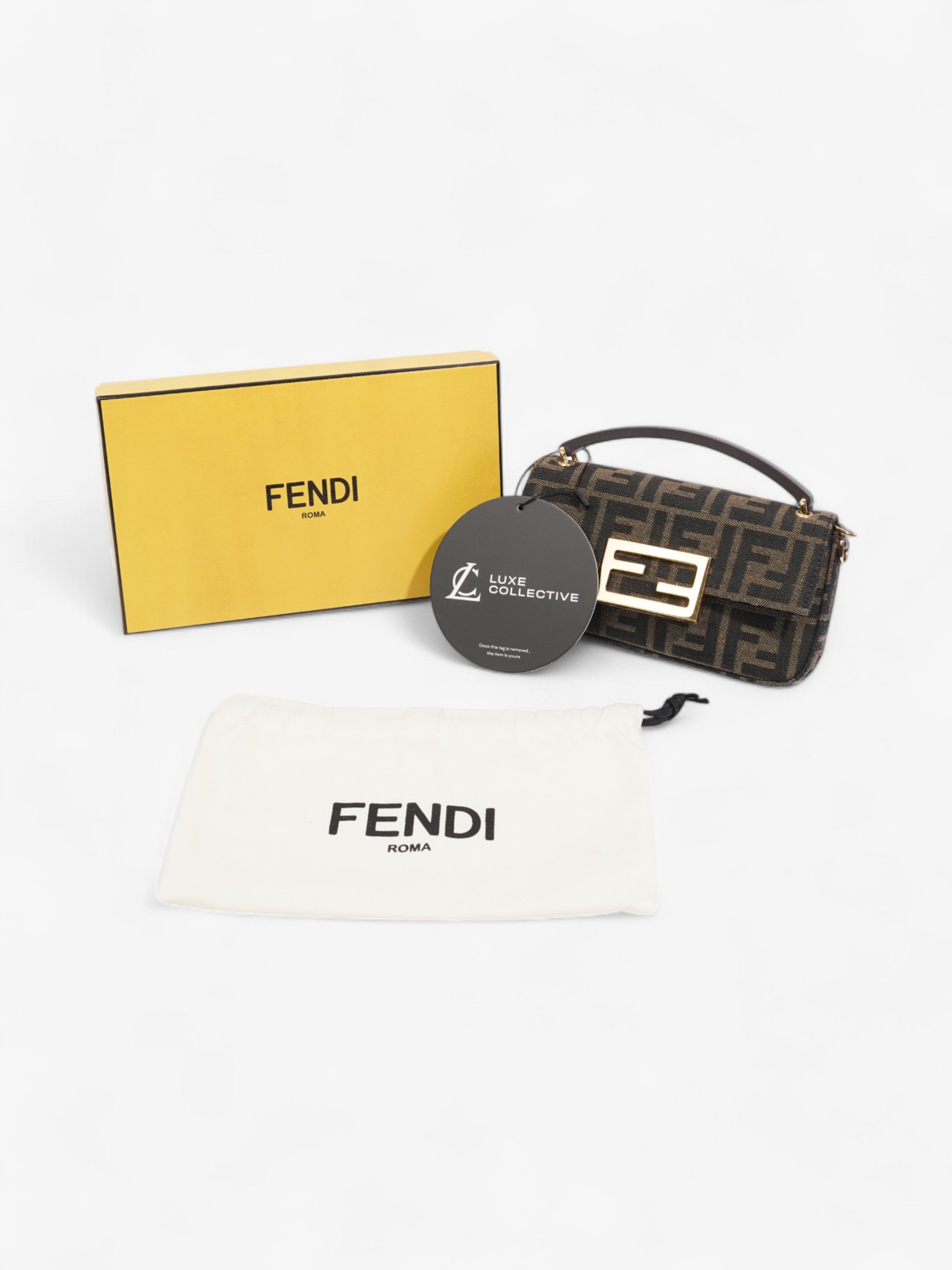 Fendi Baguette Zucca / Brown Fabric Mini