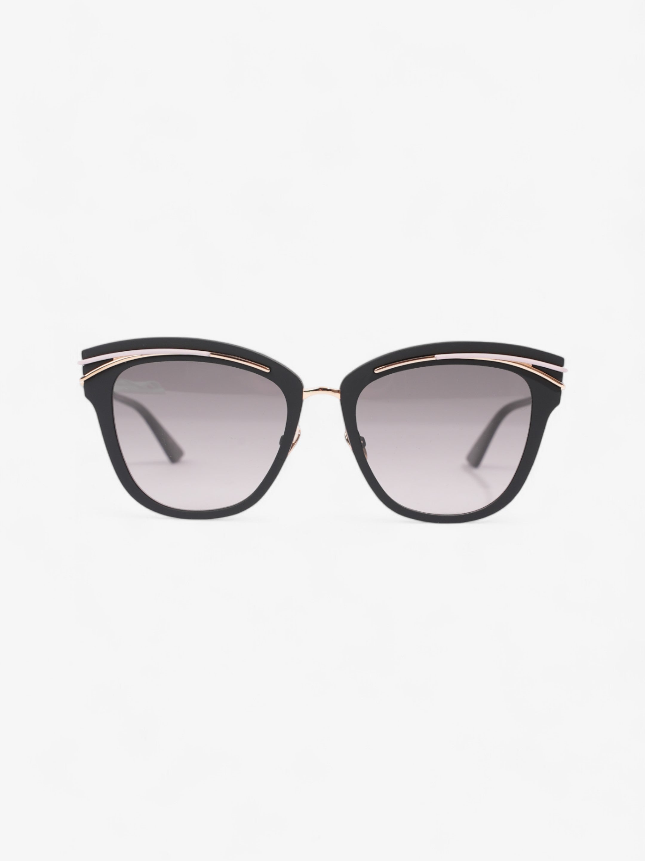Christian Dior Matte Framed Sunglasses Black / Gold Acetate 140mm