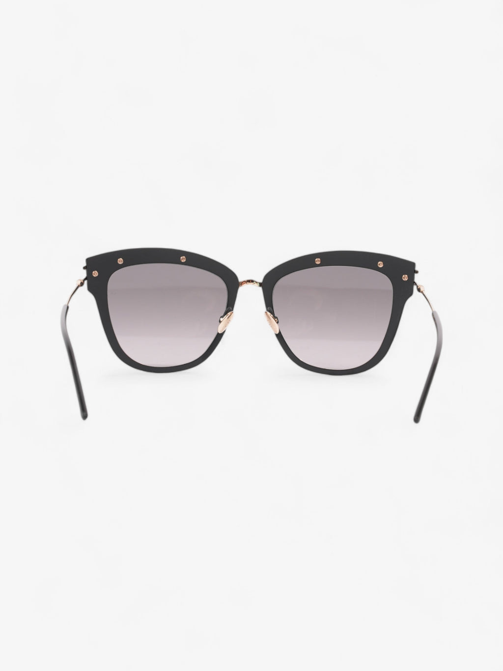 Christian Dior Matte Framed Sunglasses Black / Gold Acetate 140mm