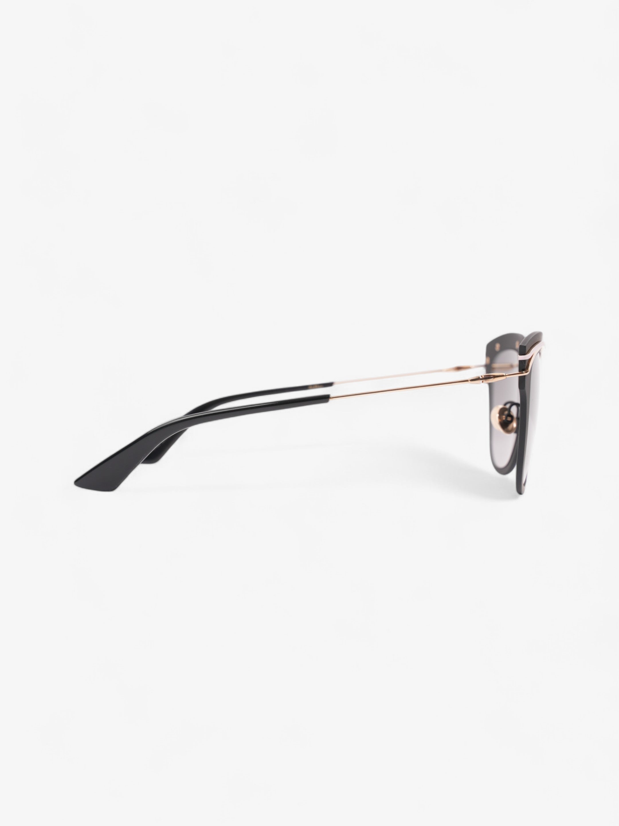 Christian Dior Matte Framed Sunglasses Black / Gold Acetate 140mm