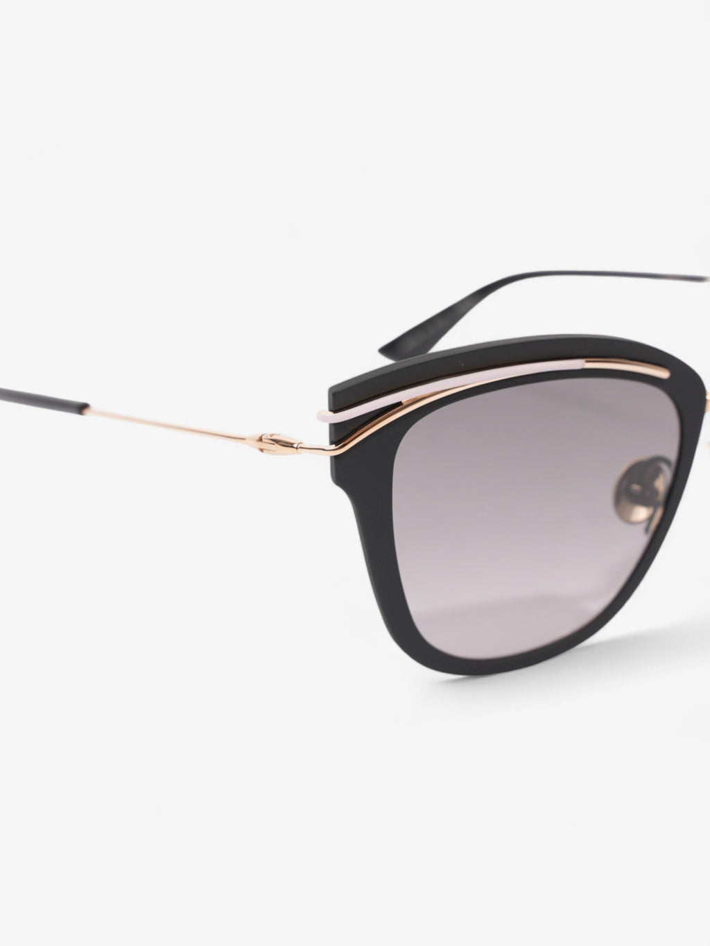Christian Dior Matte Framed Sunglasses Black / Gold Acetate 140mm