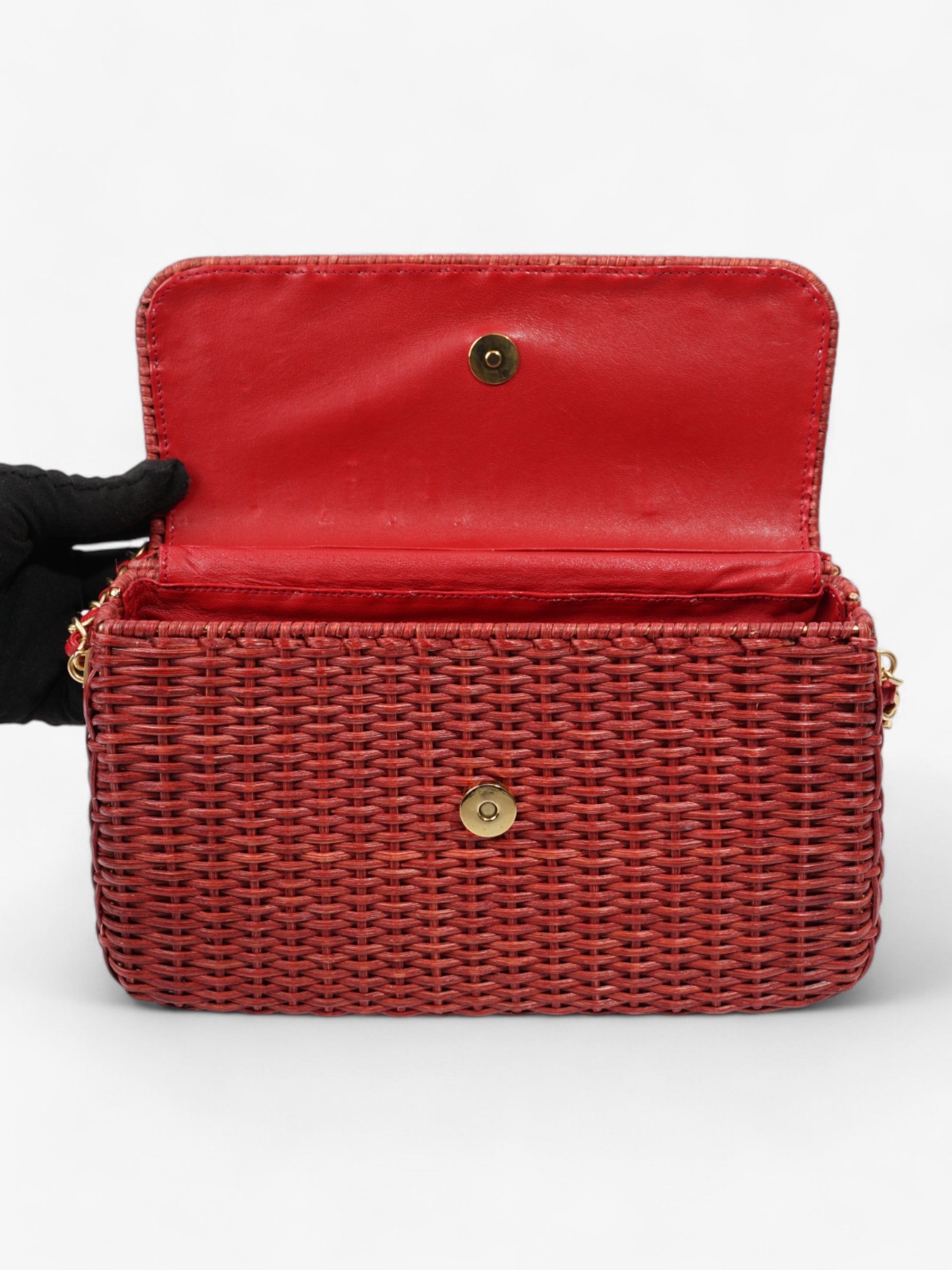 Chanel Classic Flap Red Wicker