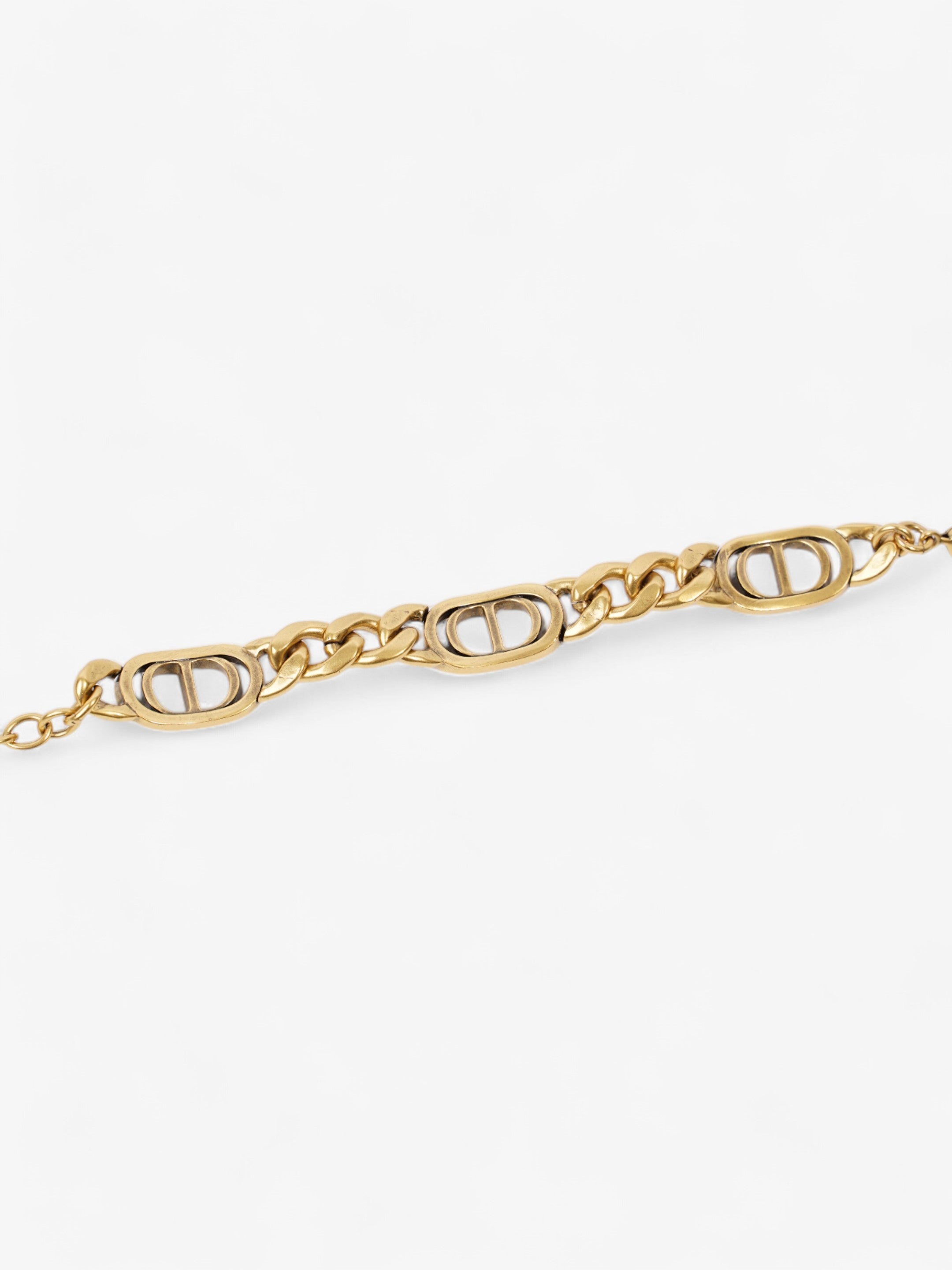 Christian Dior CD Chain Bracelet Gold Base Metal