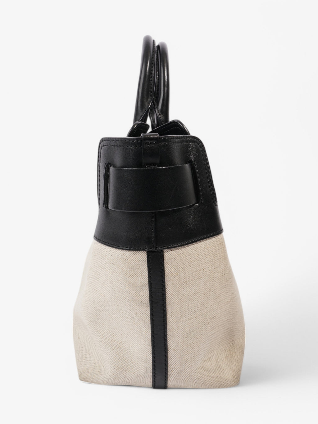 Burberry Marais Belt Tote Natural / Black Cotton Medium
