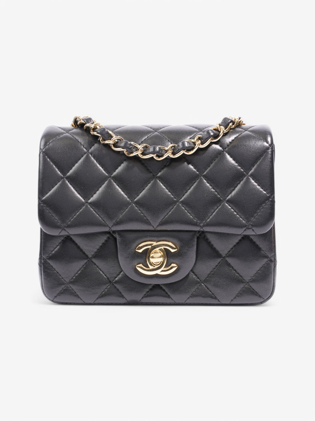 Chanel Classic Square Flap Black Lambskin Leather Mini