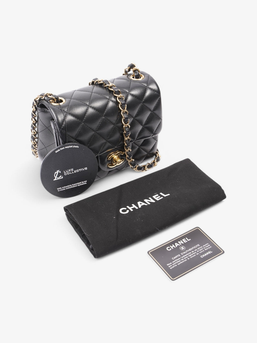 Chanel Classic Square Flap Black Lambskin Leather Mini