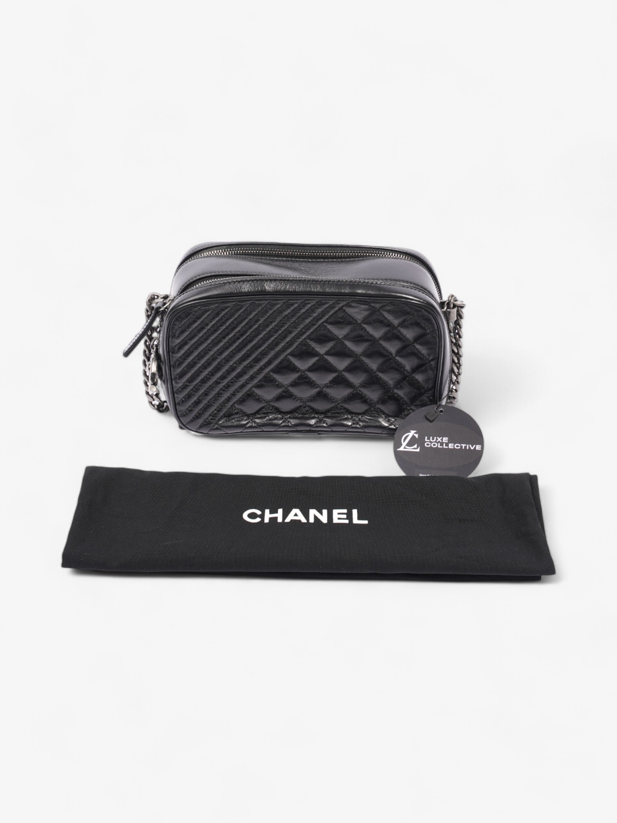 Chanel Coco Boy Camera Bag Black Calfskin Leather