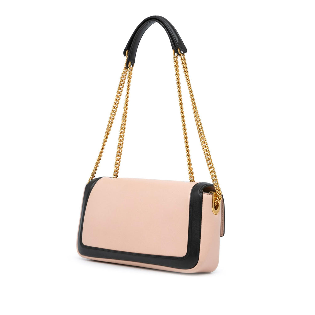 Fendi Bicolor Leather Chain Midi Baguette (SHG-AZNVmi)