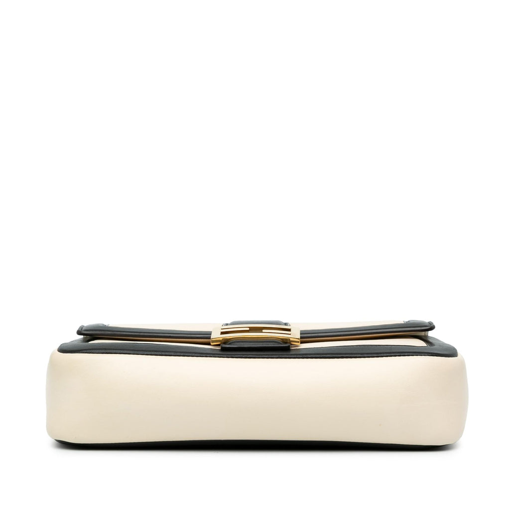 Fendi Bicolor Leather Chain Midi Baguette