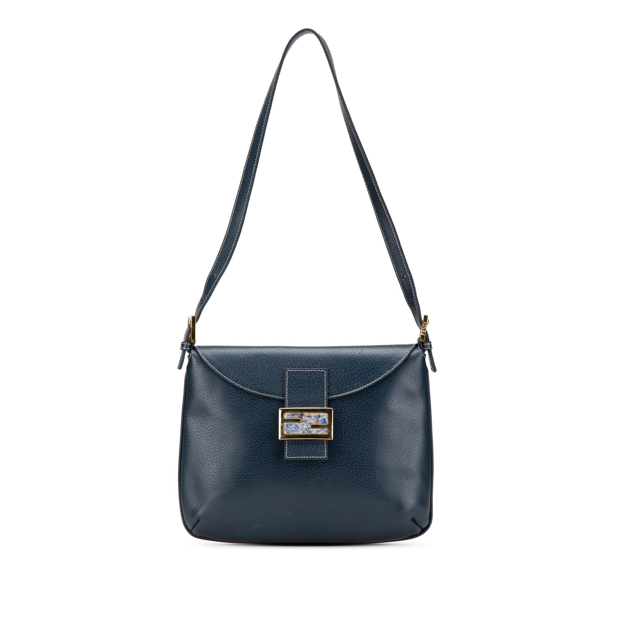 Fendi Calfskin FF Marble Flap Shoulder Bag
