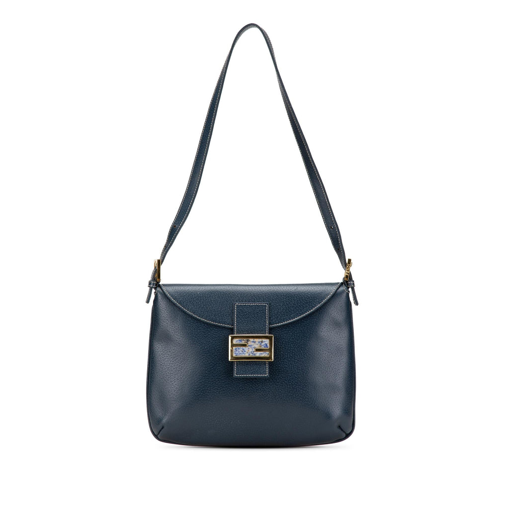 Fendi Calfskin FF Marble Flap Shoulder Bag