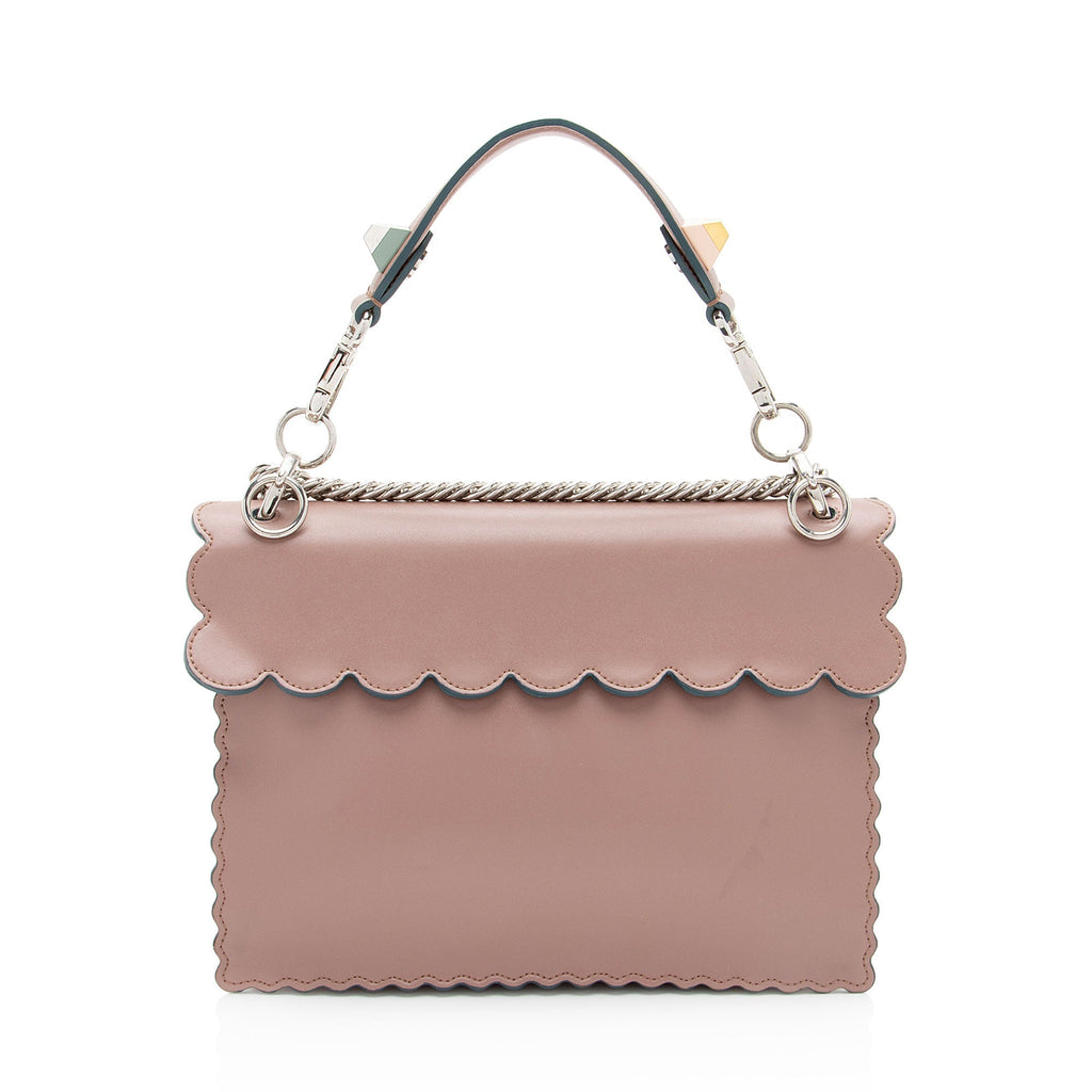 Fendi Calfskin Studded Kan I Medium Shoulder Bag