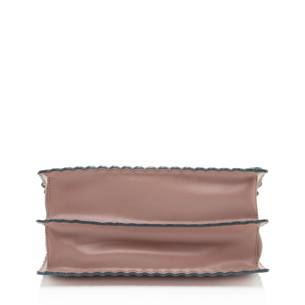 Fendi Calfskin Studded Kan I Medium Shoulder Bag