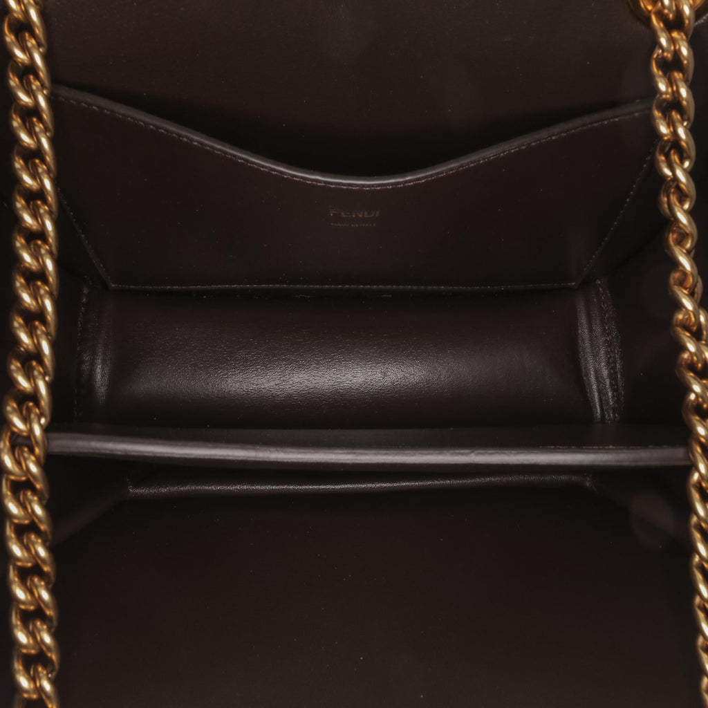 Fendi Calfskin Vitello King Nubuck Pequin Karligraphy Pocket Shoulder Bag