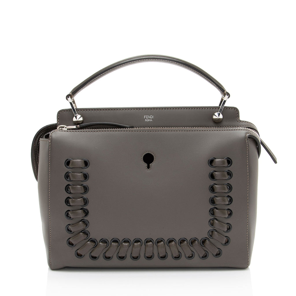 Fendi Calfskin Whipstitch Dotcom Medium Satchel
