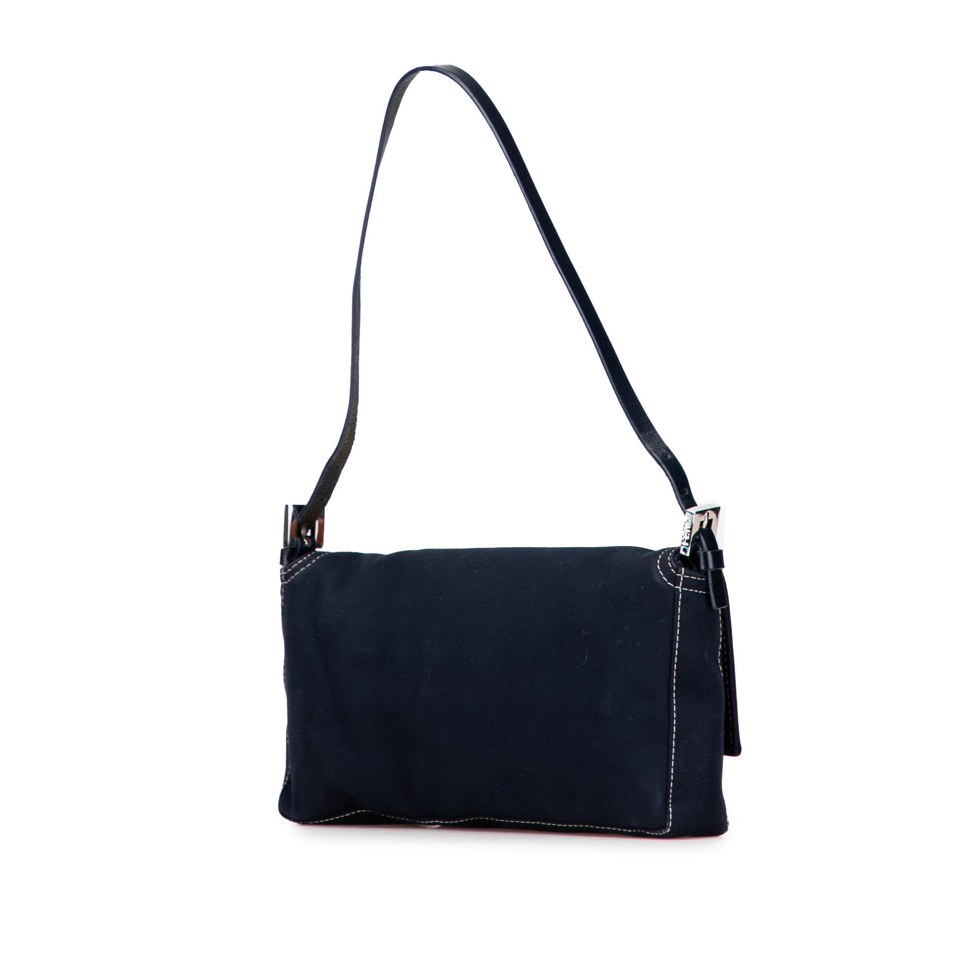 Fendi Canvas FF Marble Baguette Shoulder Bag