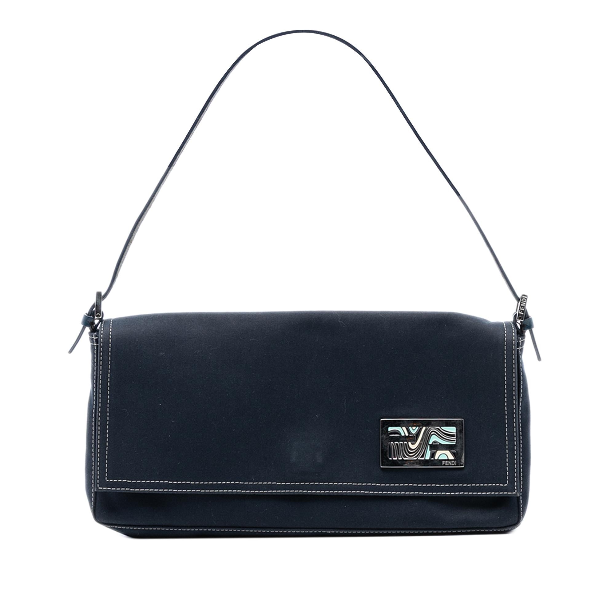 Fendi Canvas FF Marble Baguette Shoulder Bag