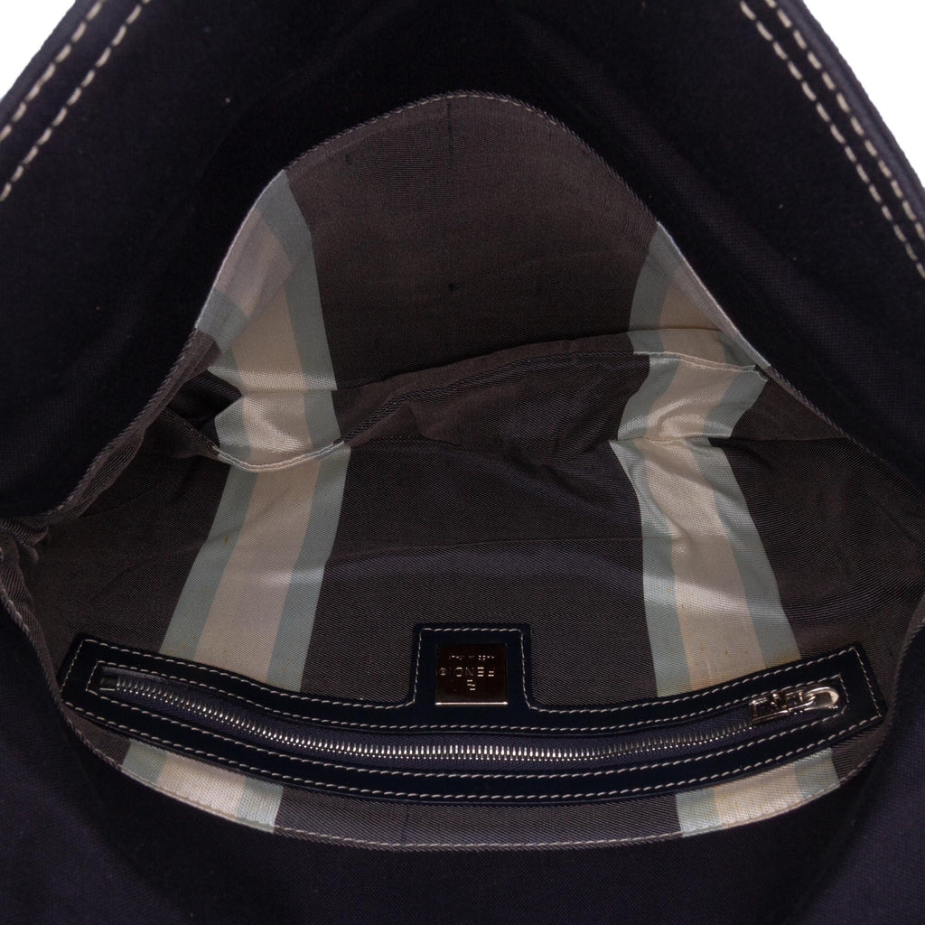 Fendi Canvas FF Marble Double Flap Shoulder Bag