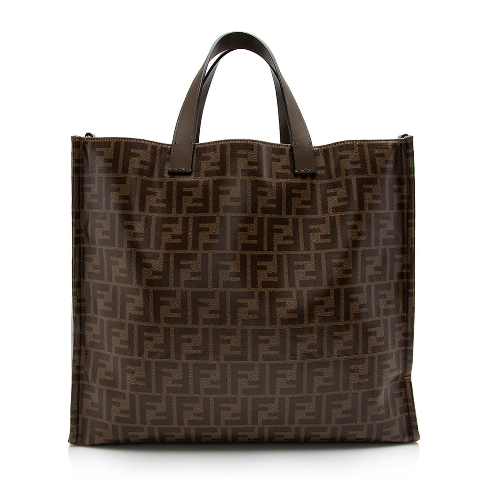 Fendi Coated Canvas Fila Mania Logo Shopper Tote (SHF-17070)