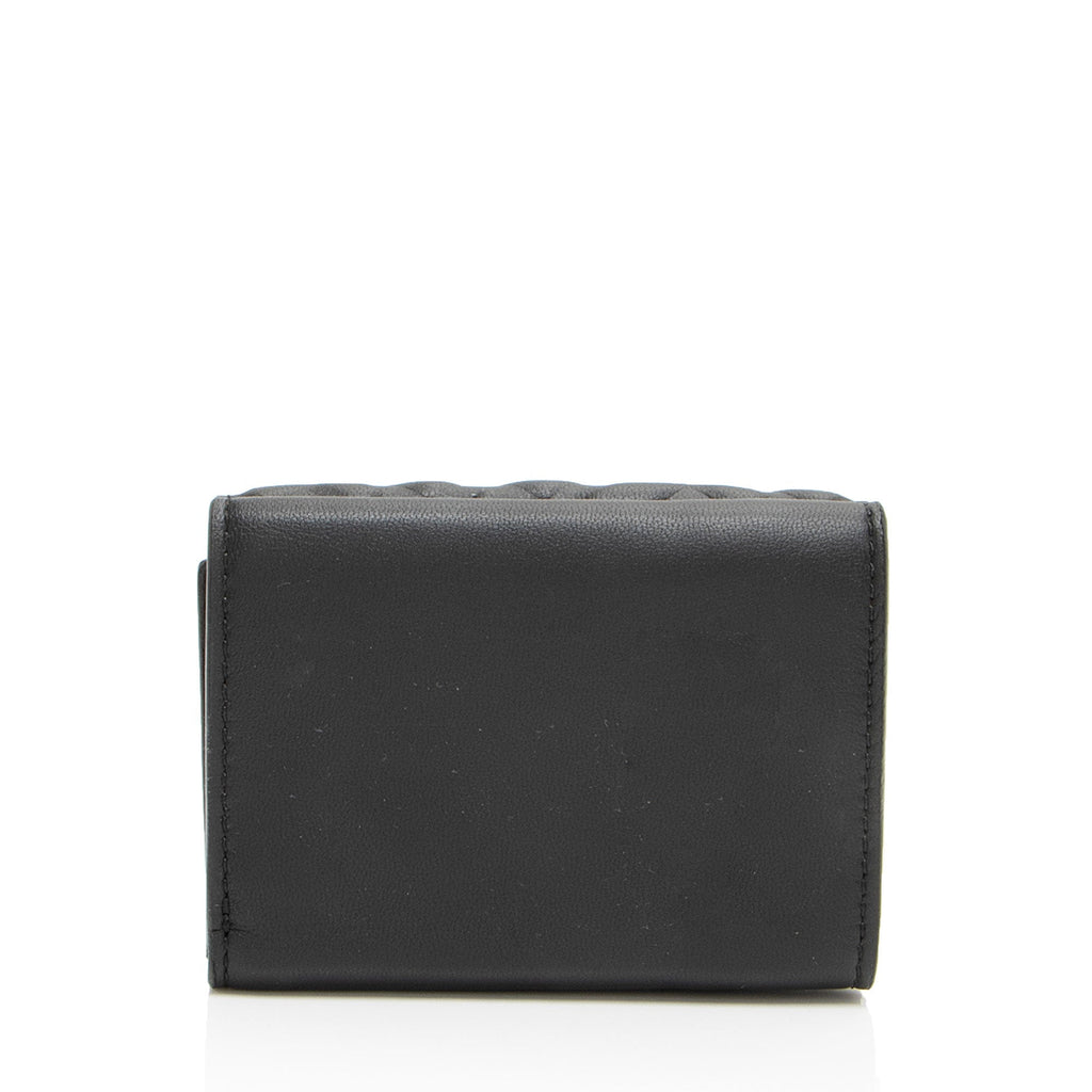 Fendi Embossed FF Nappa Leather Baguette Micro Trifold Wallet