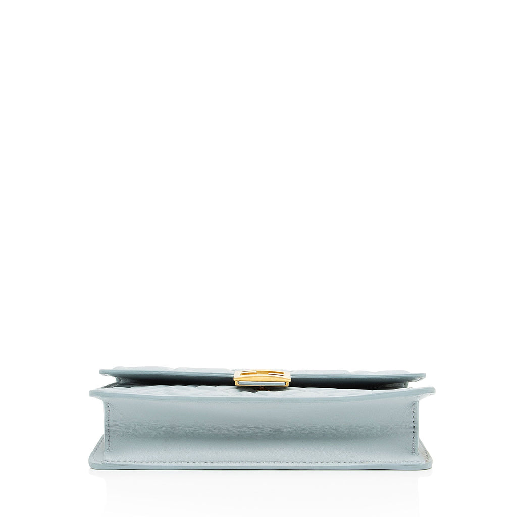 Fendi Embossed Leather FF Baguette Wallet on Chain