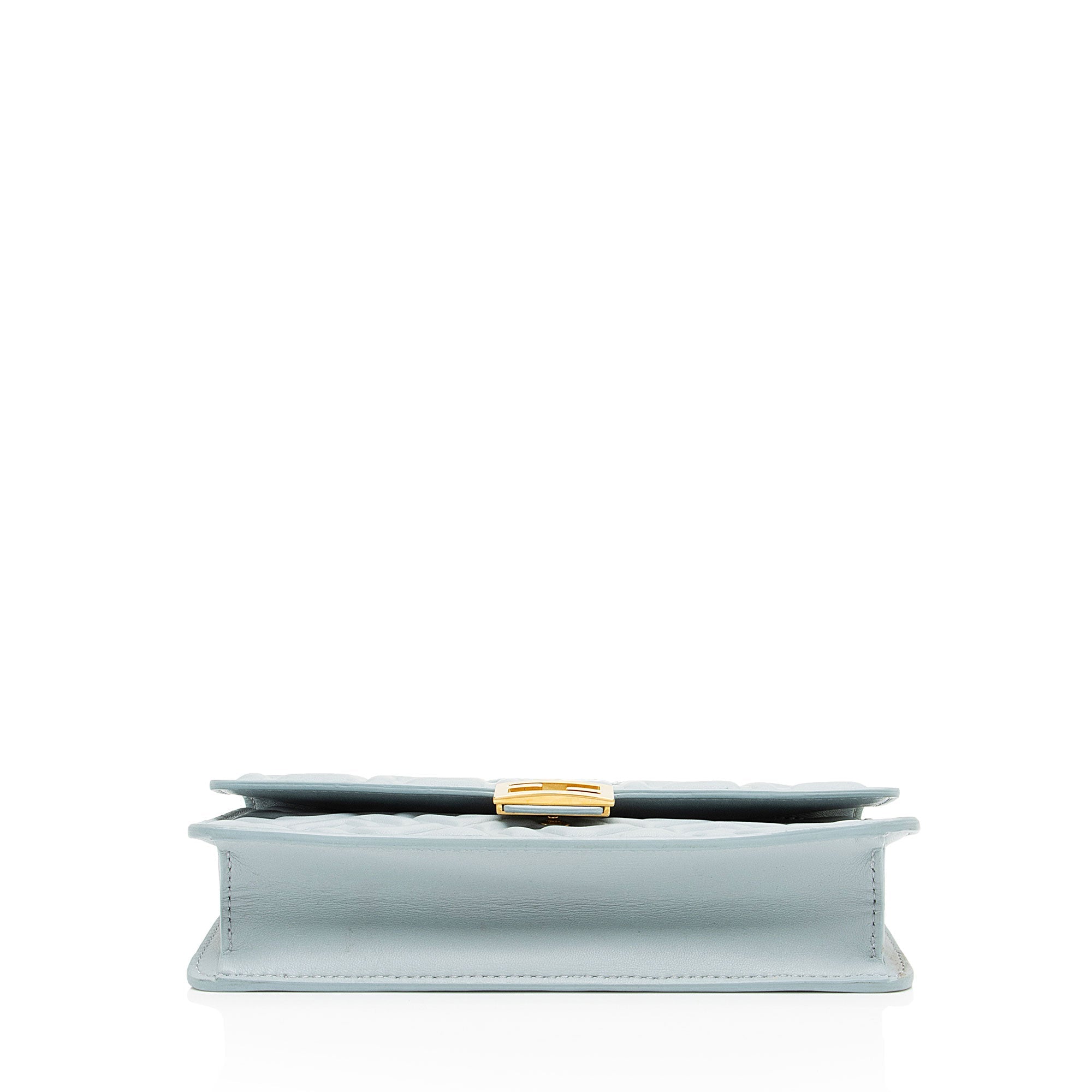 Fendi Embossed Leather FF Baguette Wallet on Chain