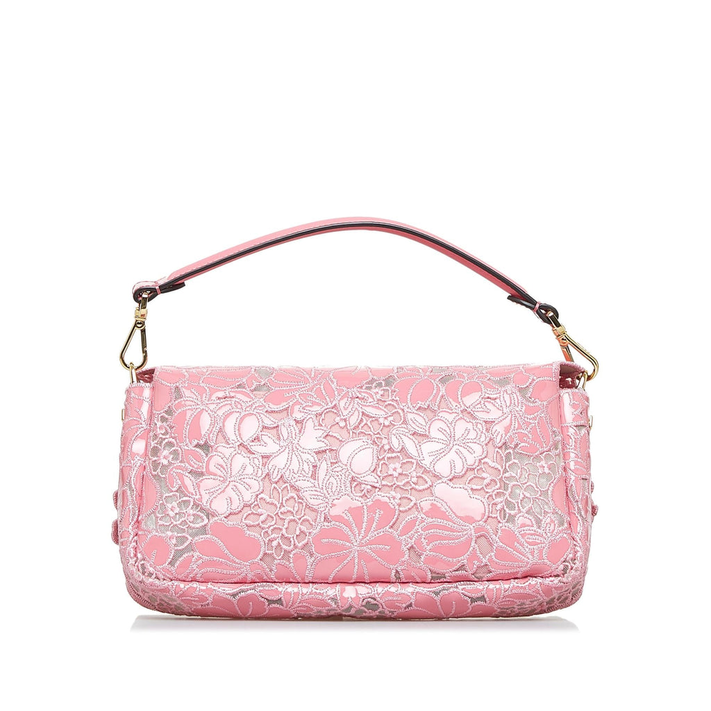 Fendi Embroidered Lace Baguette (SHG-PcQc93)