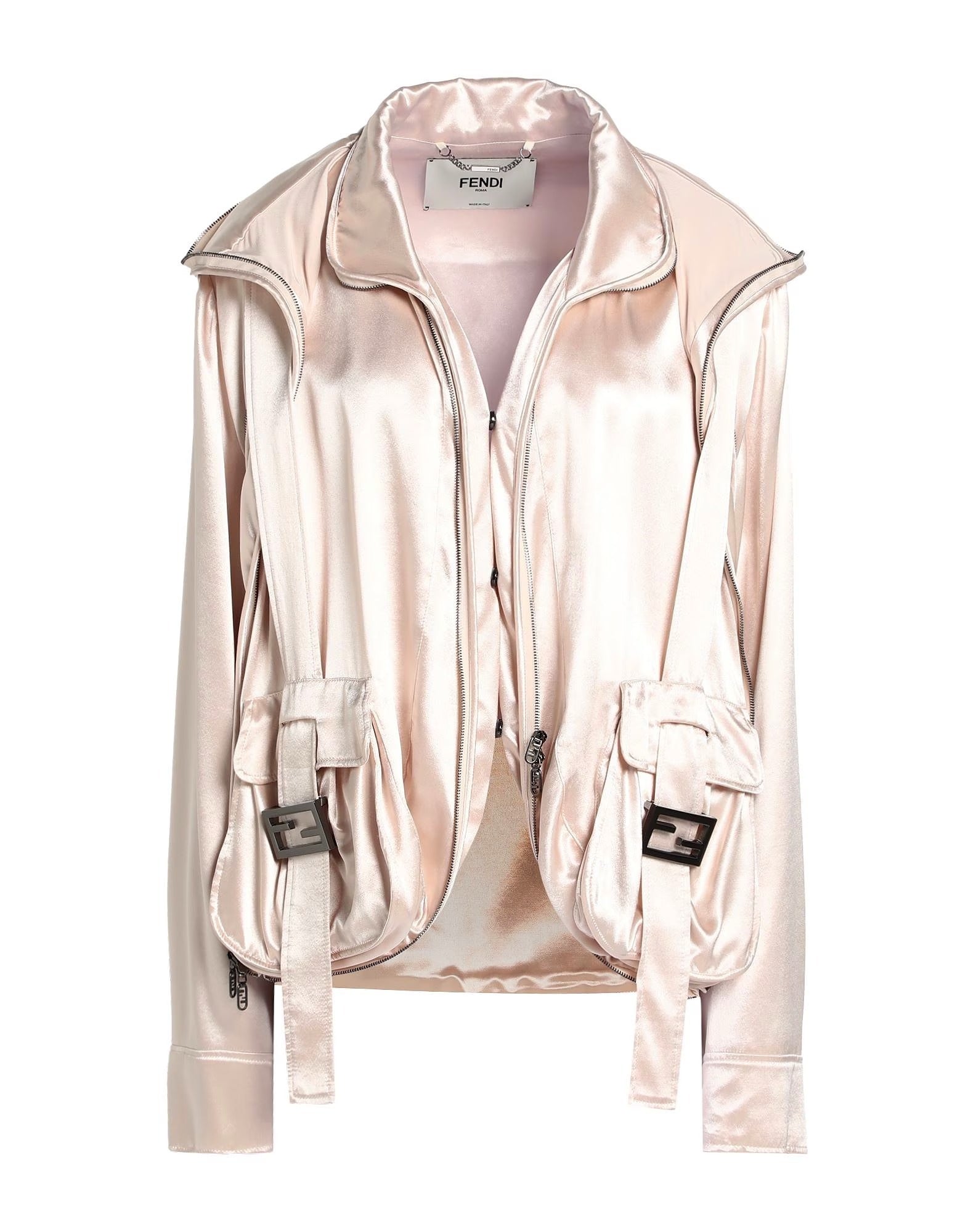 FENDI FF BUCKLE ZIPPED OVERSIZED JACKET