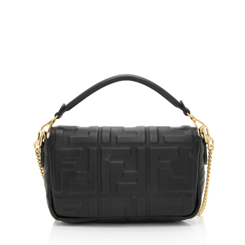Fendi FF Embossed 1974 Mini Baguette Shoulder Bag
