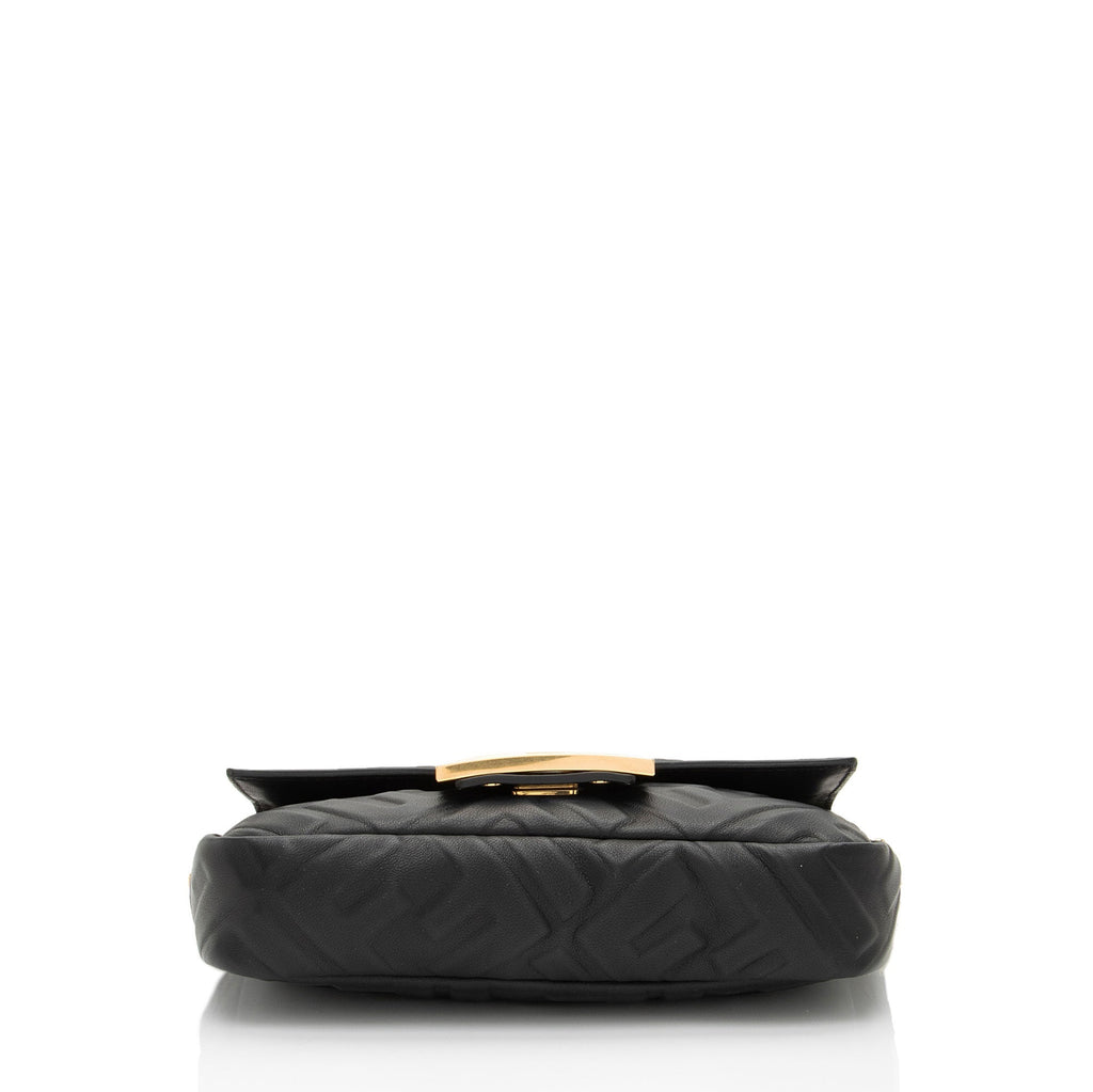 Fendi FF Embossed 1974 Mini Baguette Shoulder Bag