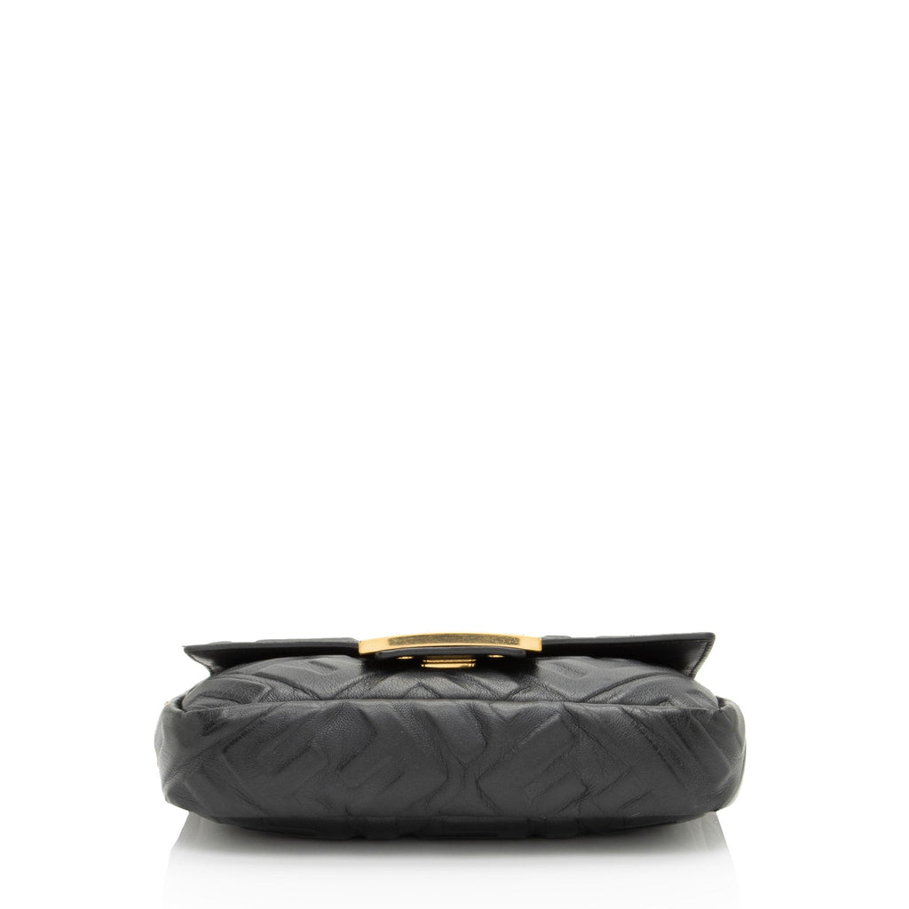 Fendi FF Embossed 1974 Mini Baguette Shoulder Bag