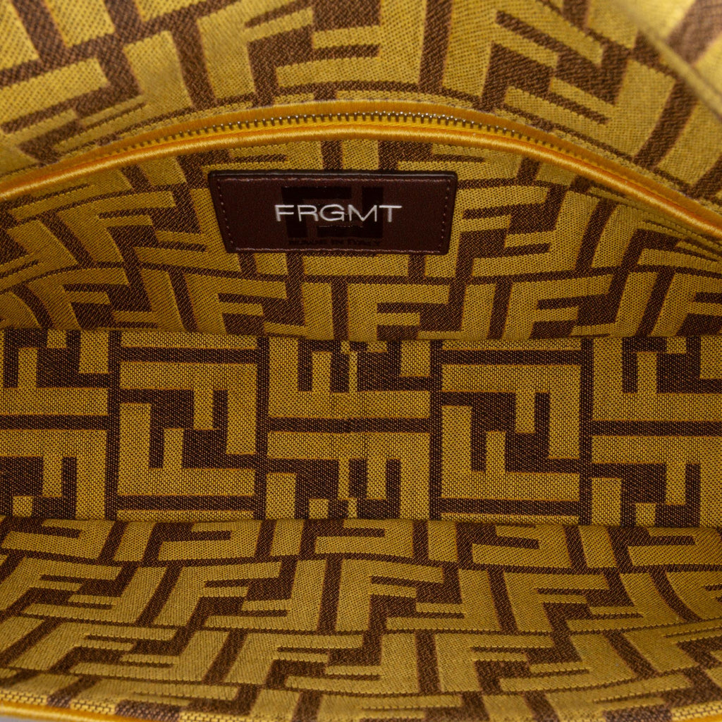 Fendi FRGMT x Zucca Embroidered Canvas Baguette Satchel